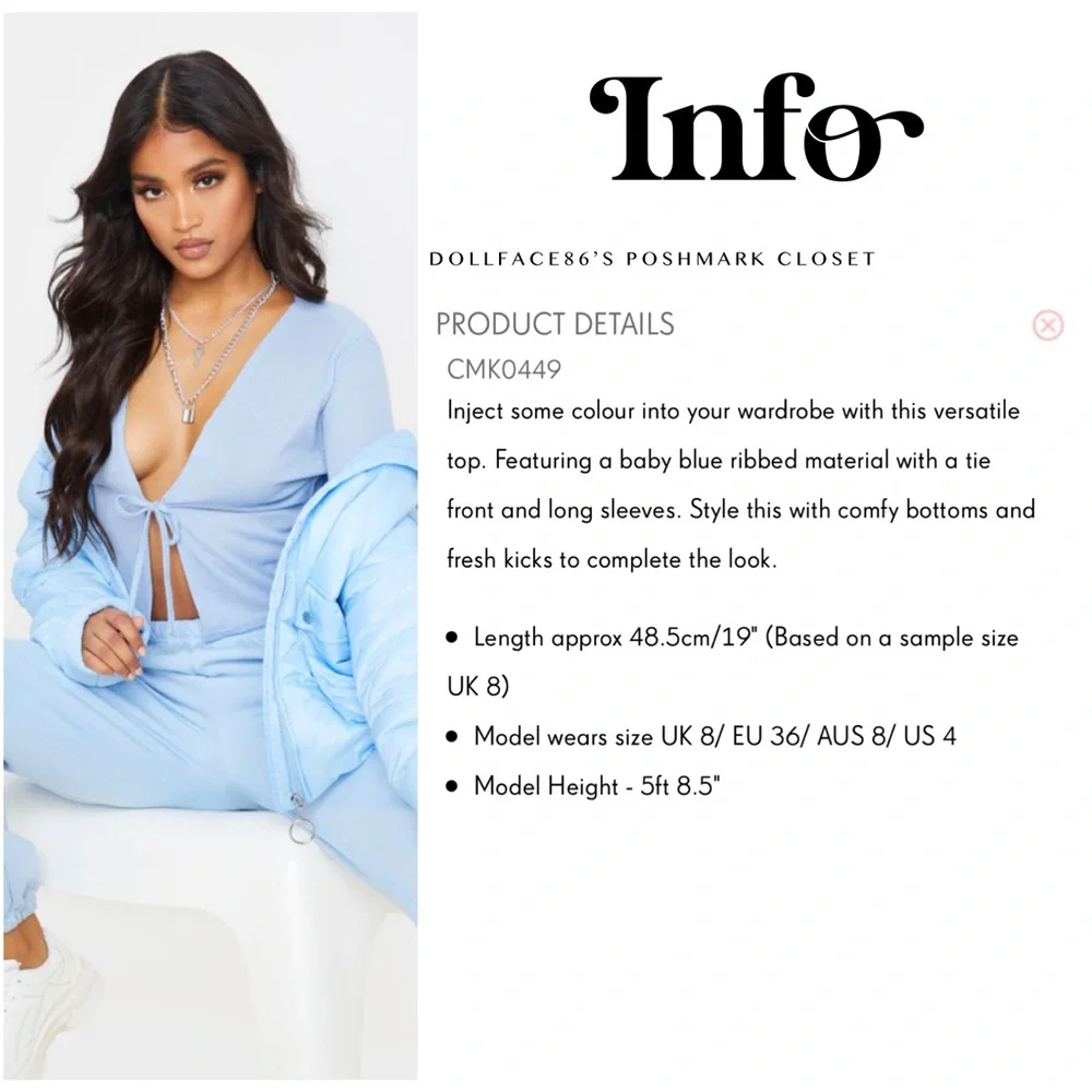 PLT Baby Blue Ribbed Cardigan Top